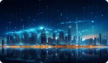 Smart city skyline visualization